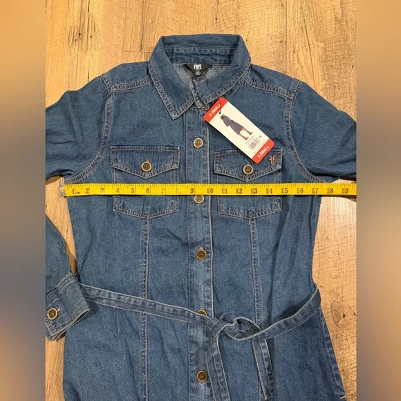 NWT Frye Women's Denim Midi Button Front Dress - Picture 5 of 6